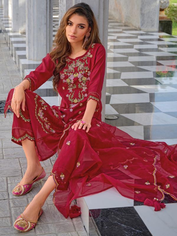 vv 9479 red Fancy Designer Ready Made Collection